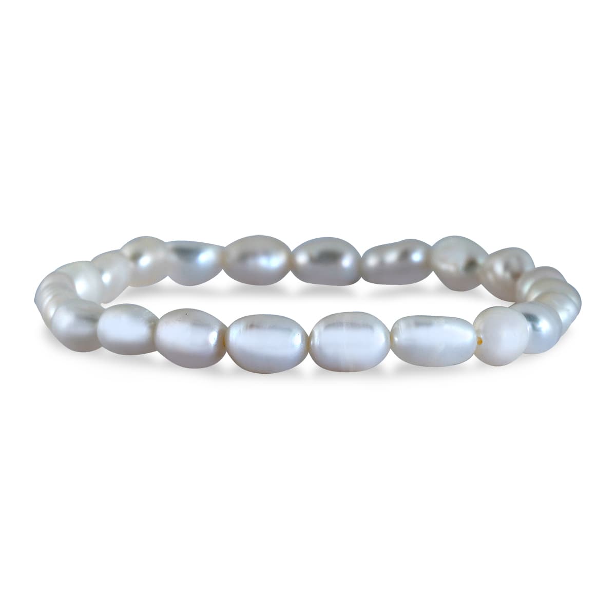6-7MM Natural Freshwater Silver Grey Pearl Stretch Bracelet