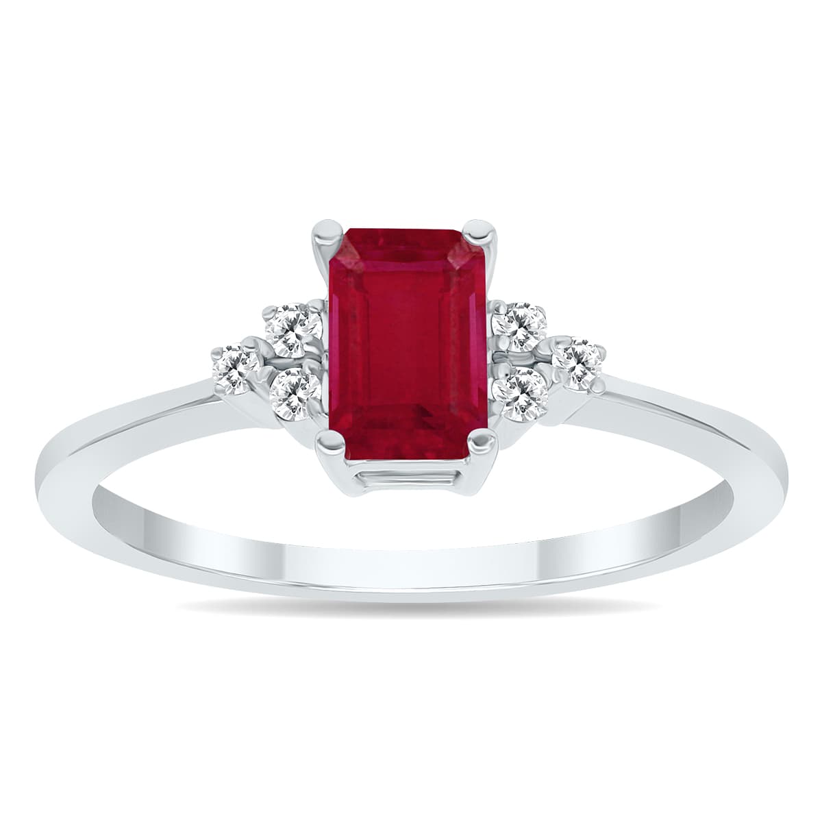 Ruby and Diamond Regal Ring in 10K White Gold