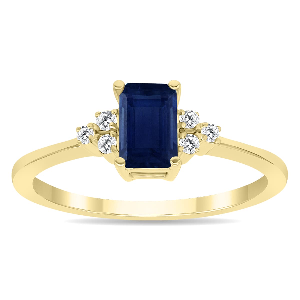 Sapphire and Diamond Regal Ring in 10K Yellow Gold