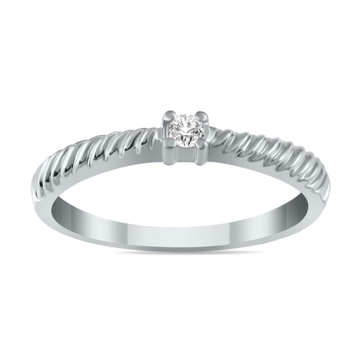 Diamond Rope Promise Ring in 10K White Gold