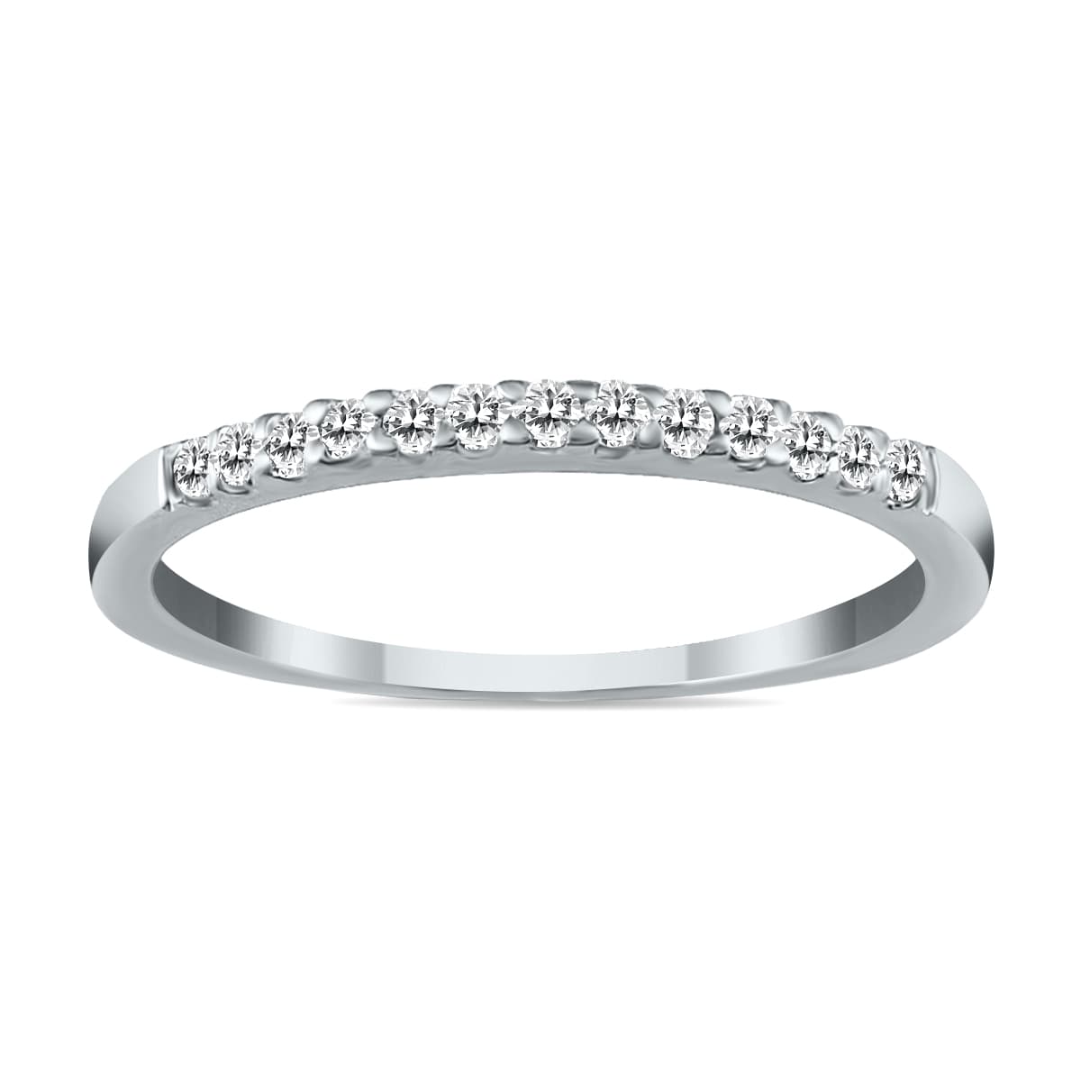 1/8 Carat TW Diamond Wedding Band in 10K White Gold