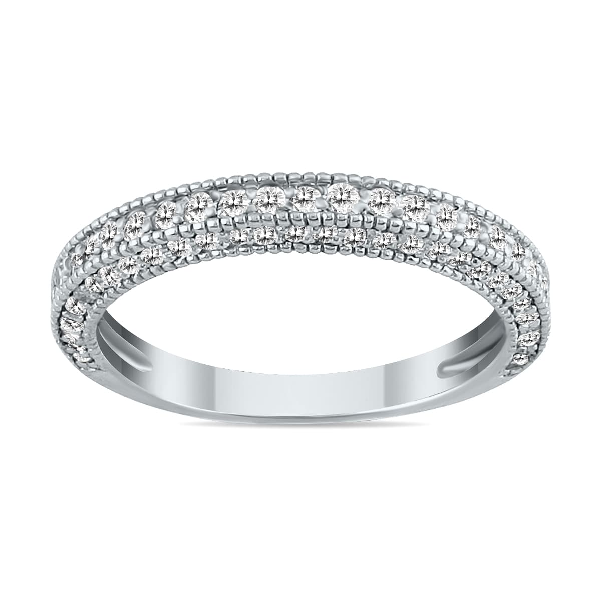 1/2 Carat TW Diamond Wedding Band in 10K White Gold