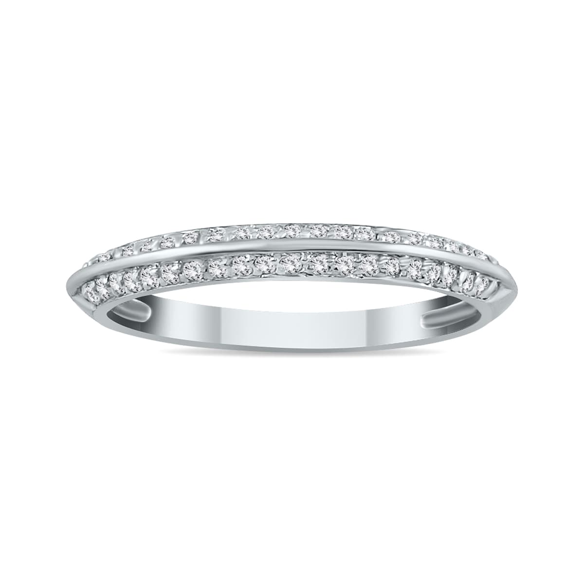 1/4 Carat TW Diamond Knife Edge Wedding Band in 10K White Gol