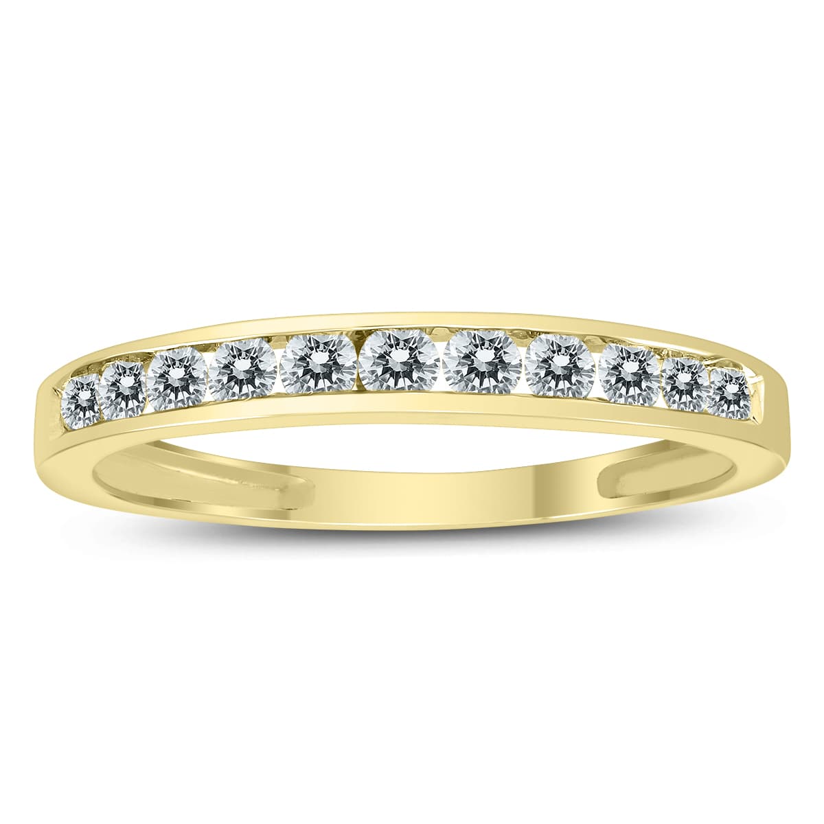 1/2 Carat TW Channel Set Diamond Band in 10K Yellow Gold