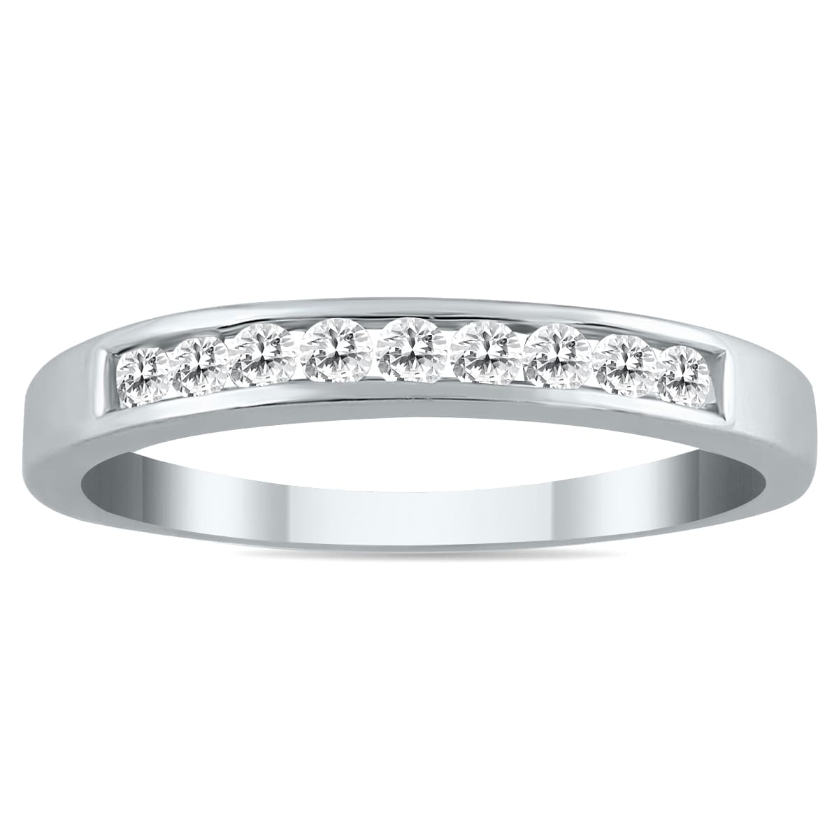 1/4 Carat TW Channel Set Diamond Band in 10K White Gold (K-L Color, I2-I3 Clarity)