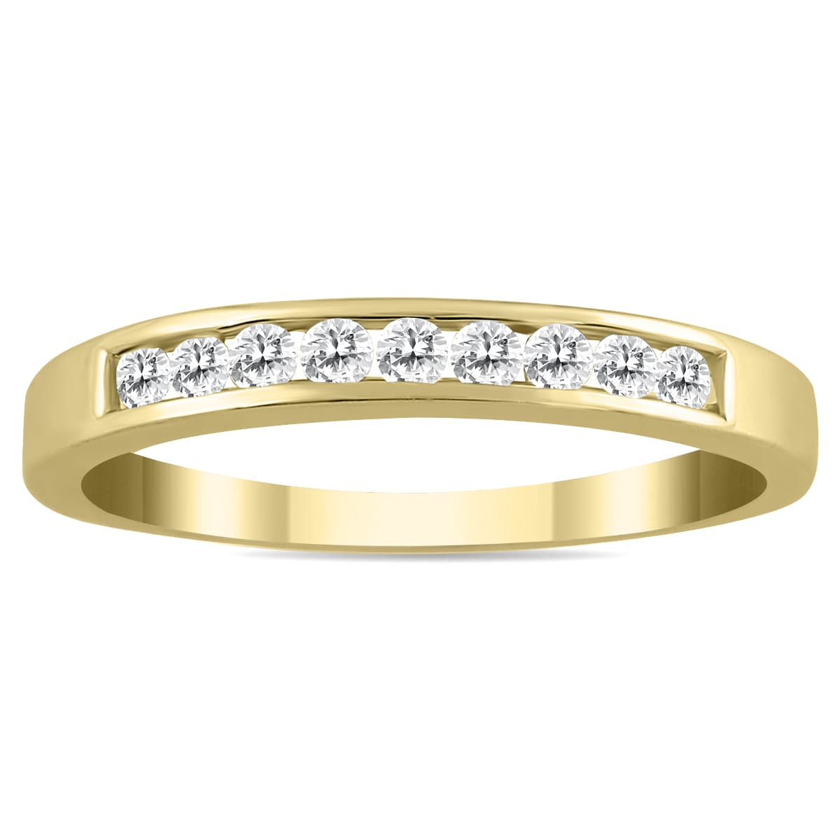 1/4 Carat TW Channel Set Diamond Band in 10K Yellow Gold (K-L Color, I2-I3 Clarity)