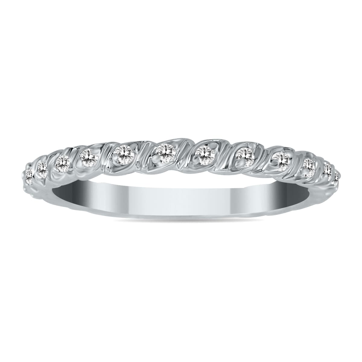 1/6 Carat TW Diamond Band in 10K White Gold