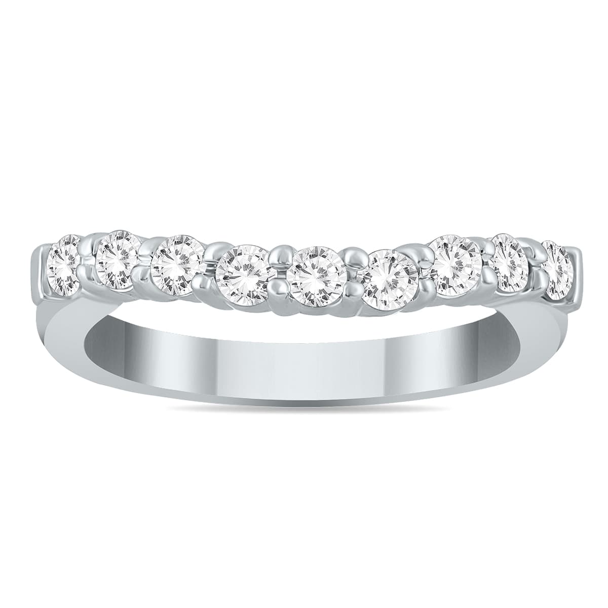 1/2 Carat TW Diamond Curve Wedding Band in 10K White Gold