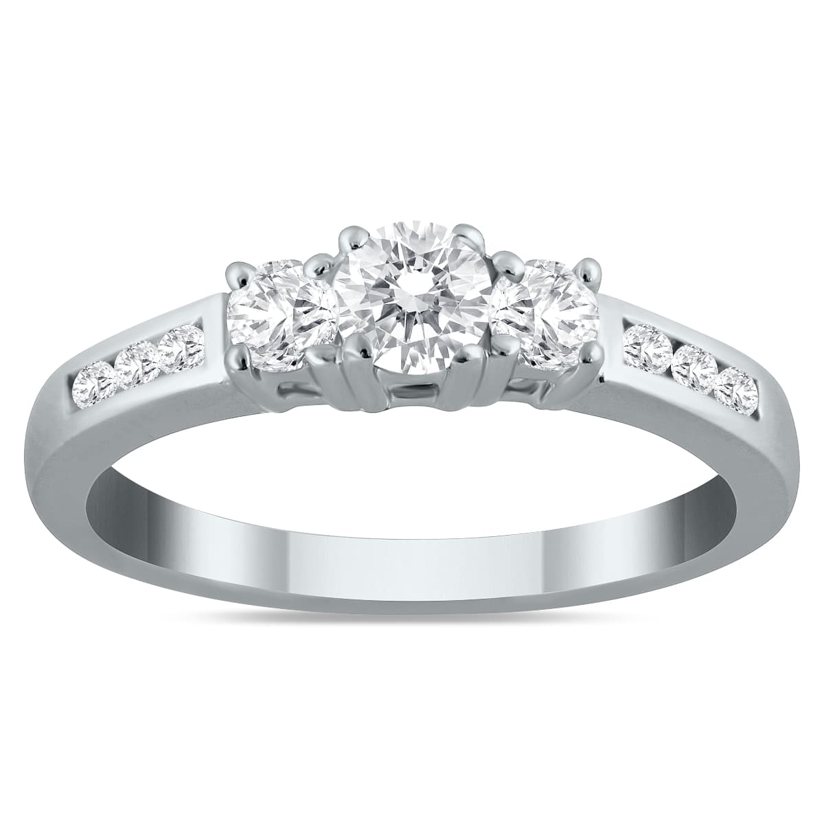 1/2 Carat TW Diamond Three Stone Ring in 10K White Gold