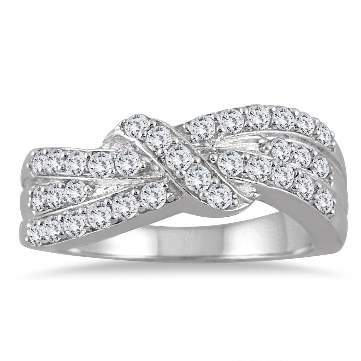 1/2 Carat TW Diamond Knot Ring in 10K White Gold