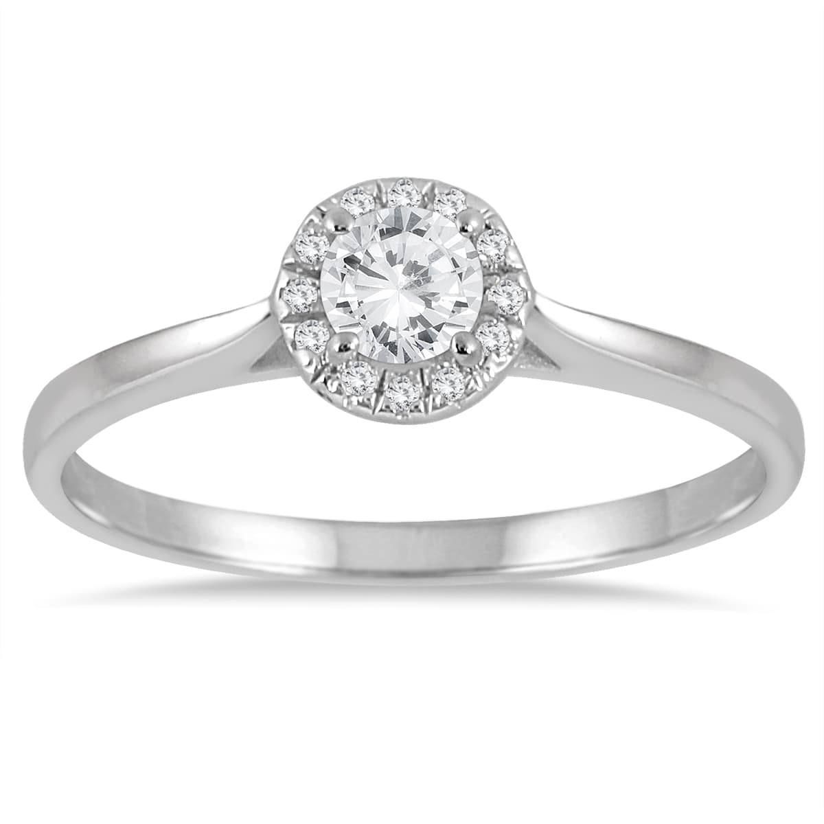 1/3 Carat TW Diamond Halo Ring in 14K White Gold