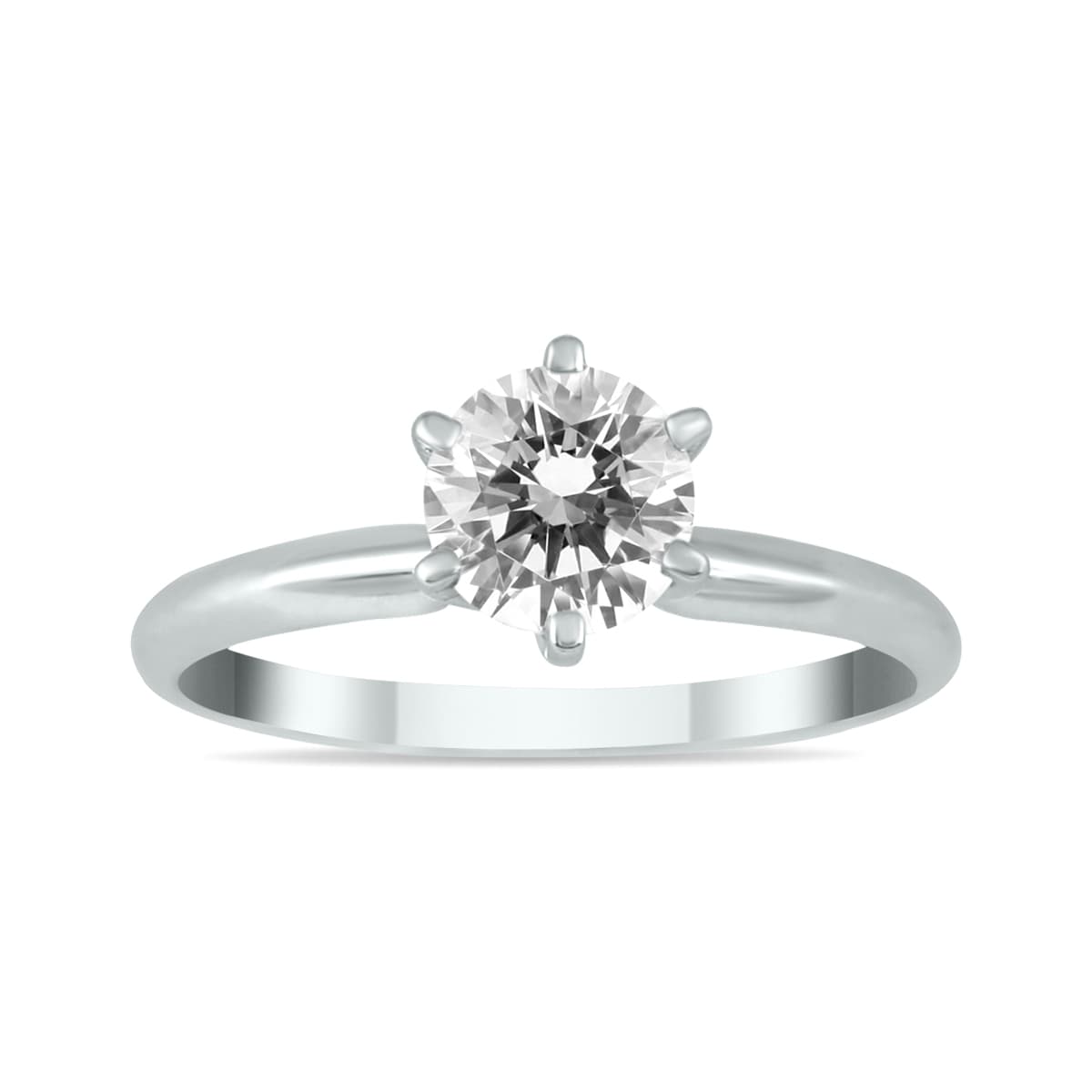3/4 Carat Diamond Solitaire Ring in 14K White Gold (H-I Color I1-I2 Clarity)