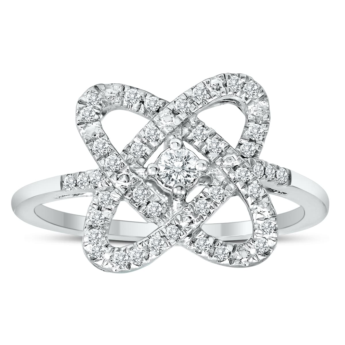 1/4 Carat TW Infinity Natural Diamond Ring in.925 Sterling Silver