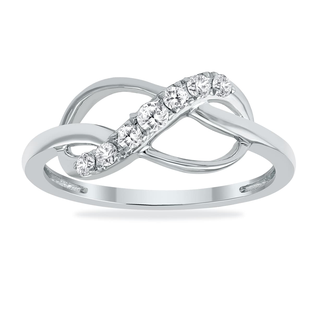 1/5 Carat TW Diamond Infinity Ring in 10K White Gold