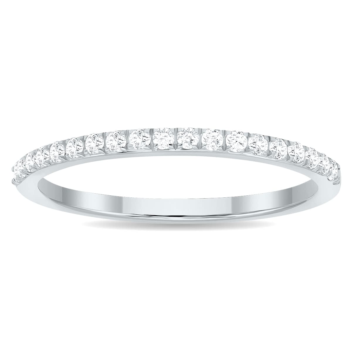 1/5 Carat TW Thin Diamond Wedding Band in 10K White Gold