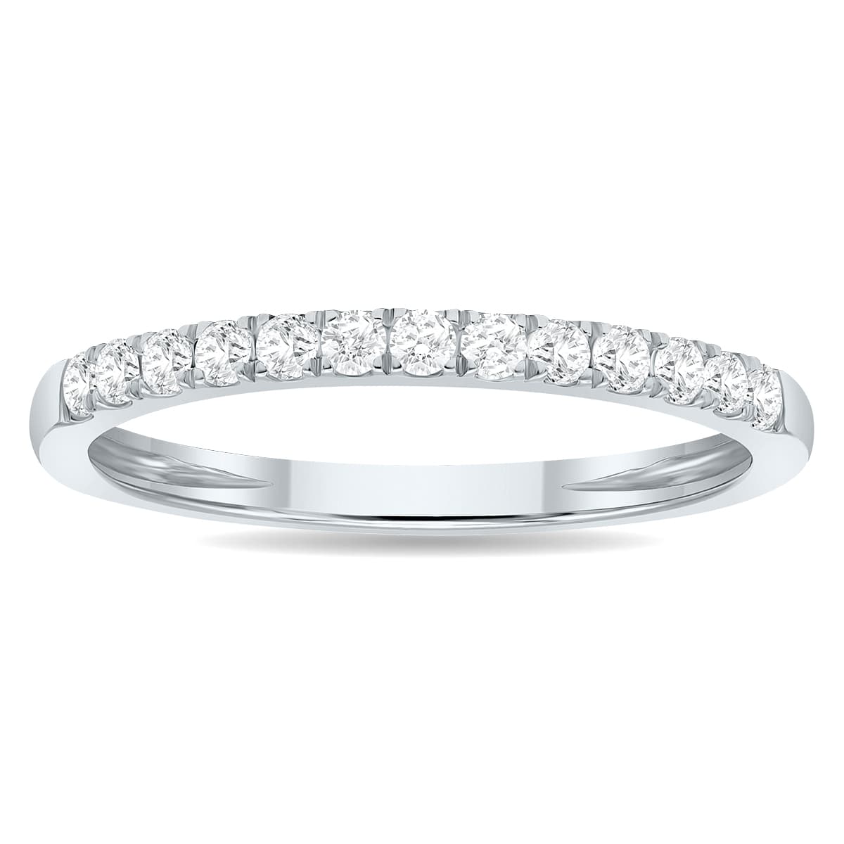 1/4 Carat TW 2MM Round Diamond Wedding Band in 10K White Gold