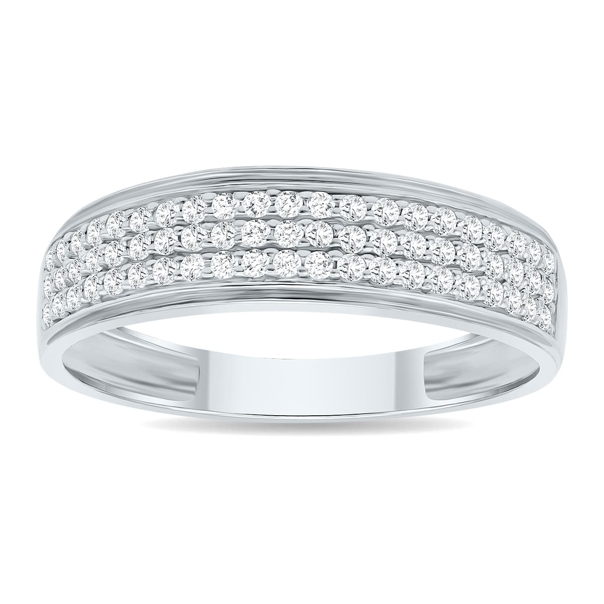 Women's 1/3 Carat TW Round Diamond Rave Wedding Band in 10K White Gold