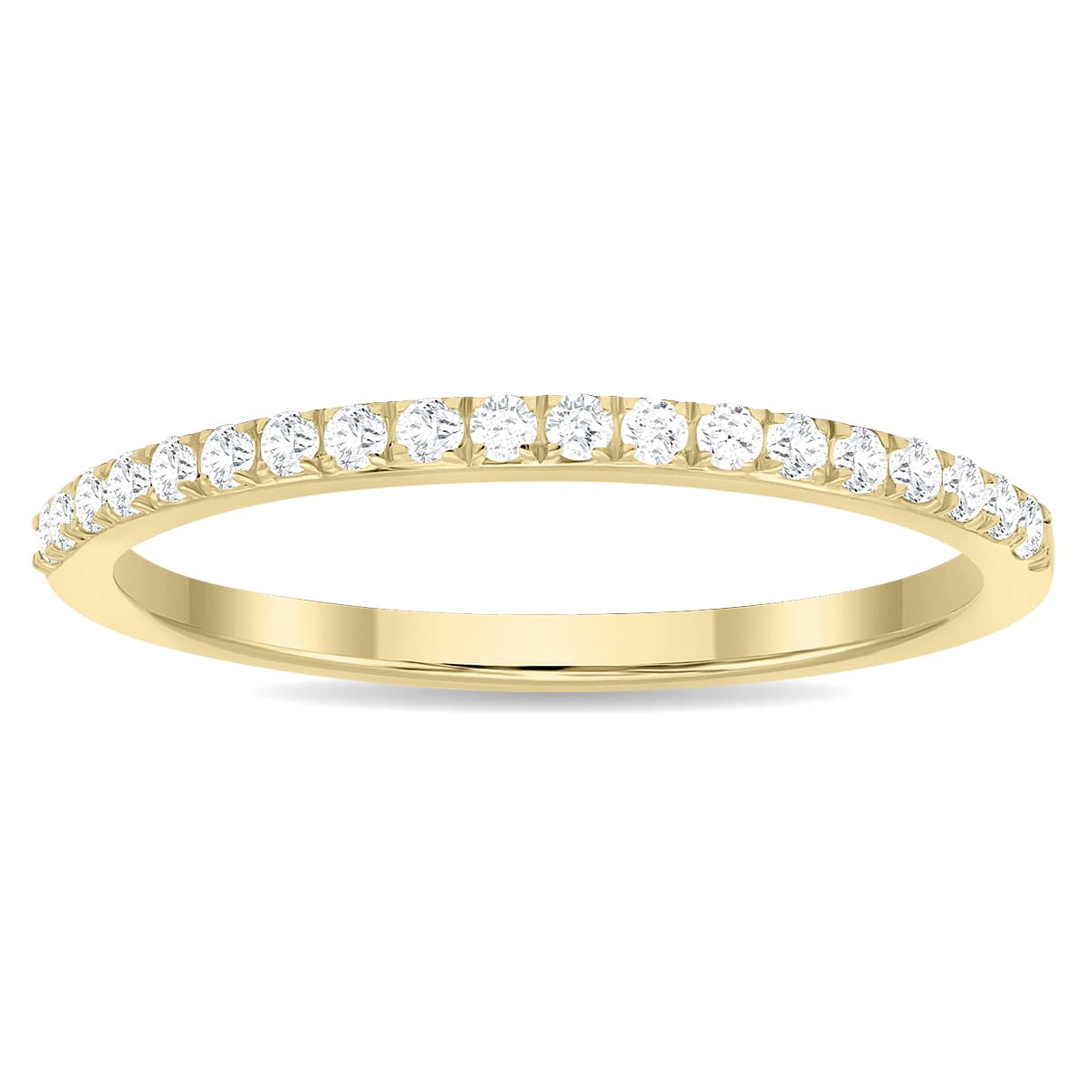 1/5 Carat TW Thin Diamond Wedding Band in 10K Yellow Gold