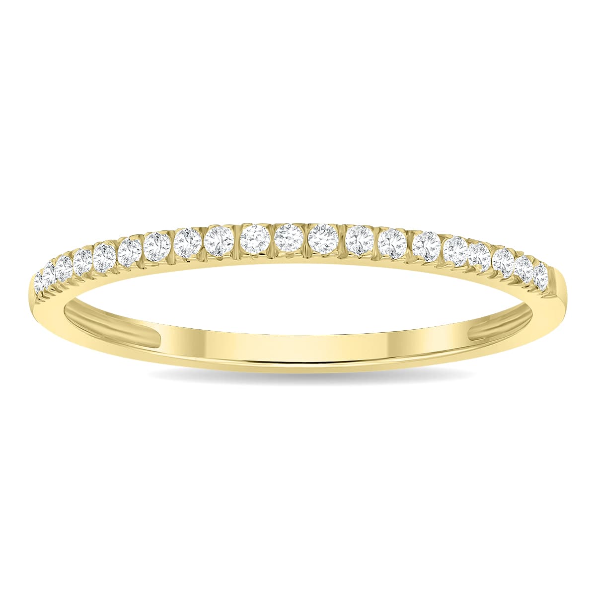 Women's 1/6 Carat TW Thin Diamond Band in 10K Yellow Gold (Wedding, Fashion or Stackable Band)