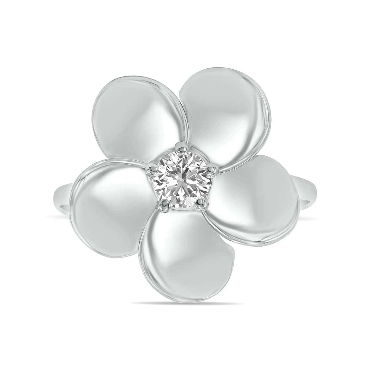 1/3 CTW Lab Grown Diamond Flower Ring in 10K White Gold (F-G Color, VS1- VS2 Clarity)
