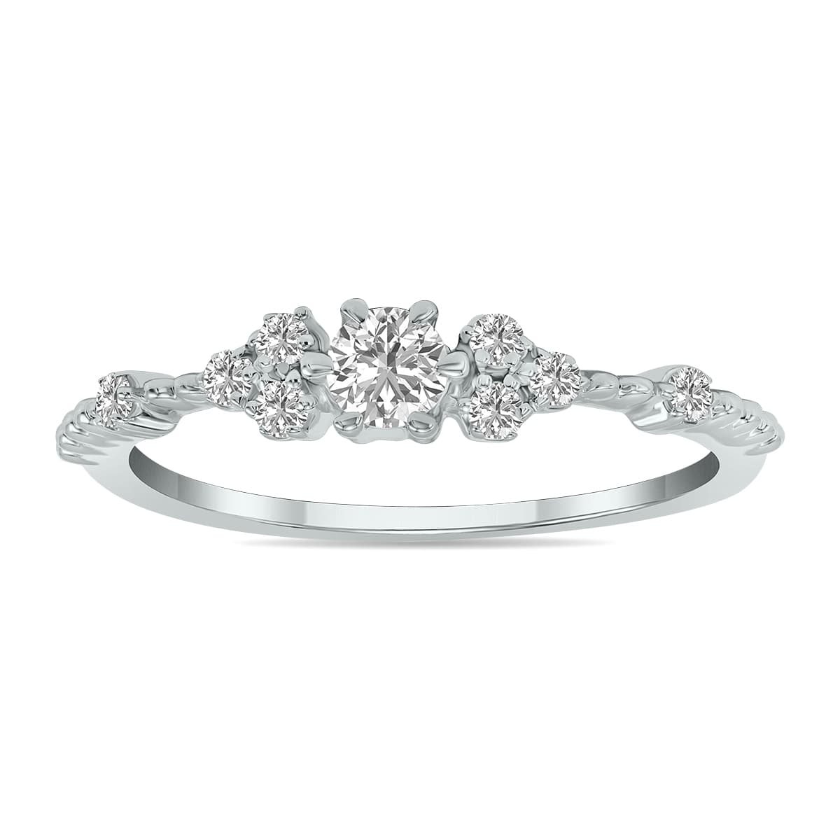 1/3 CTW Lab Grown Diamond Ring in 10K White Gold (F-G Color, VS1- VS2 Clarity)