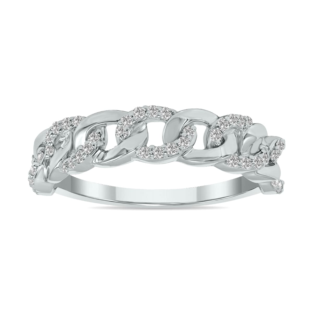 1/3 CTW Chain Style Lab Grown Diamond Band in 10K White Gold (F-G Color, VS1- VS2 Clarity)