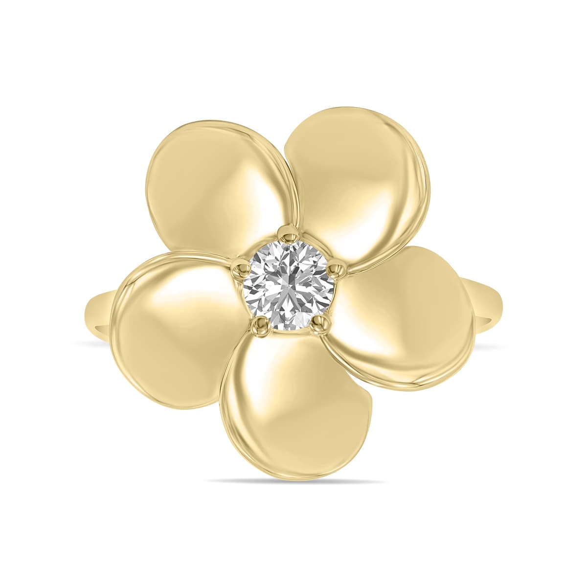 1/3 CTW Lab Grown Diamond Flower Ring in 10K Yellow Gold (F-G Color, VS1- VS2 Clarity)
