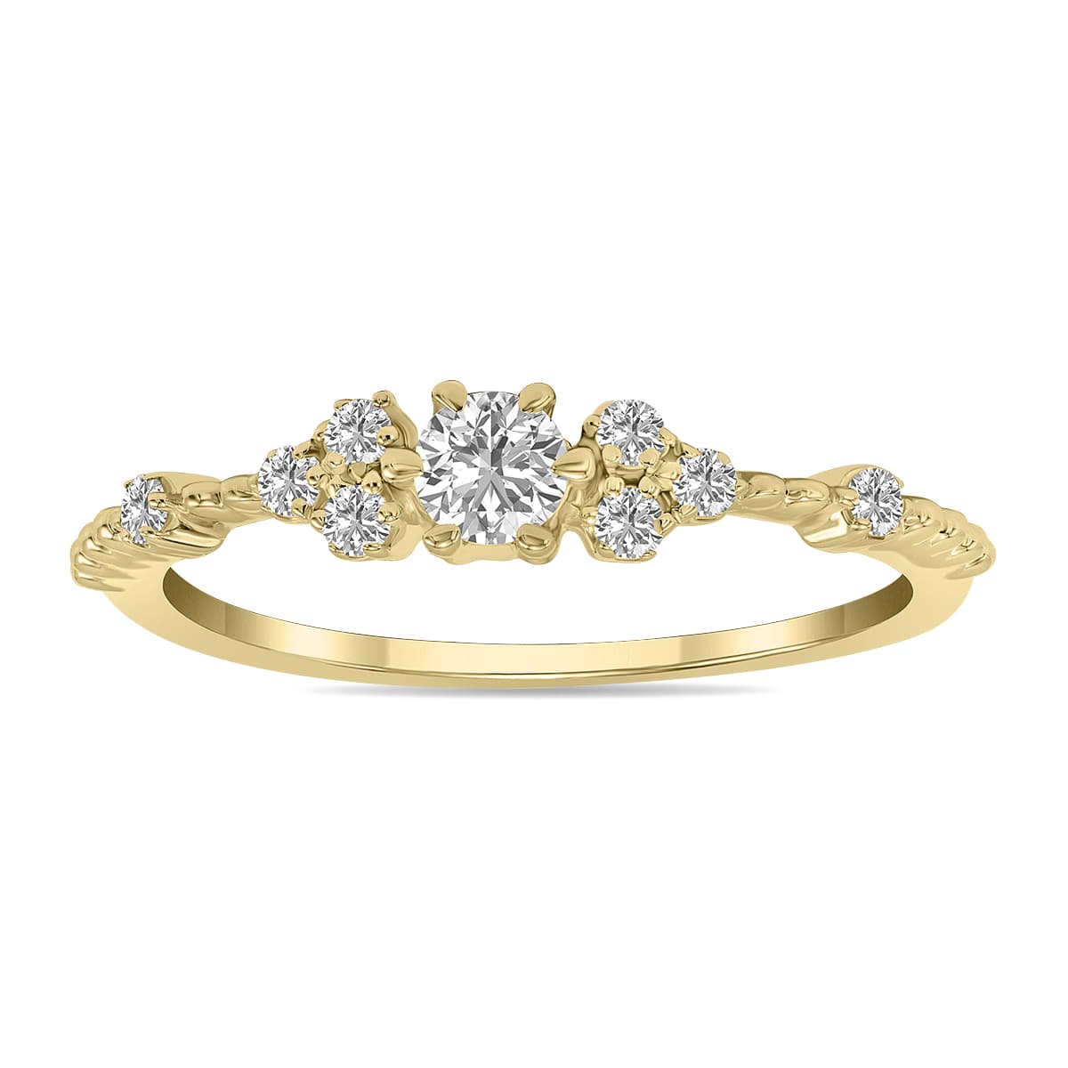 1/3 CTW Lab Grown Diamond Ring in 10K Yellow Gold (F-G Color, VS1- VS2 Clarity)