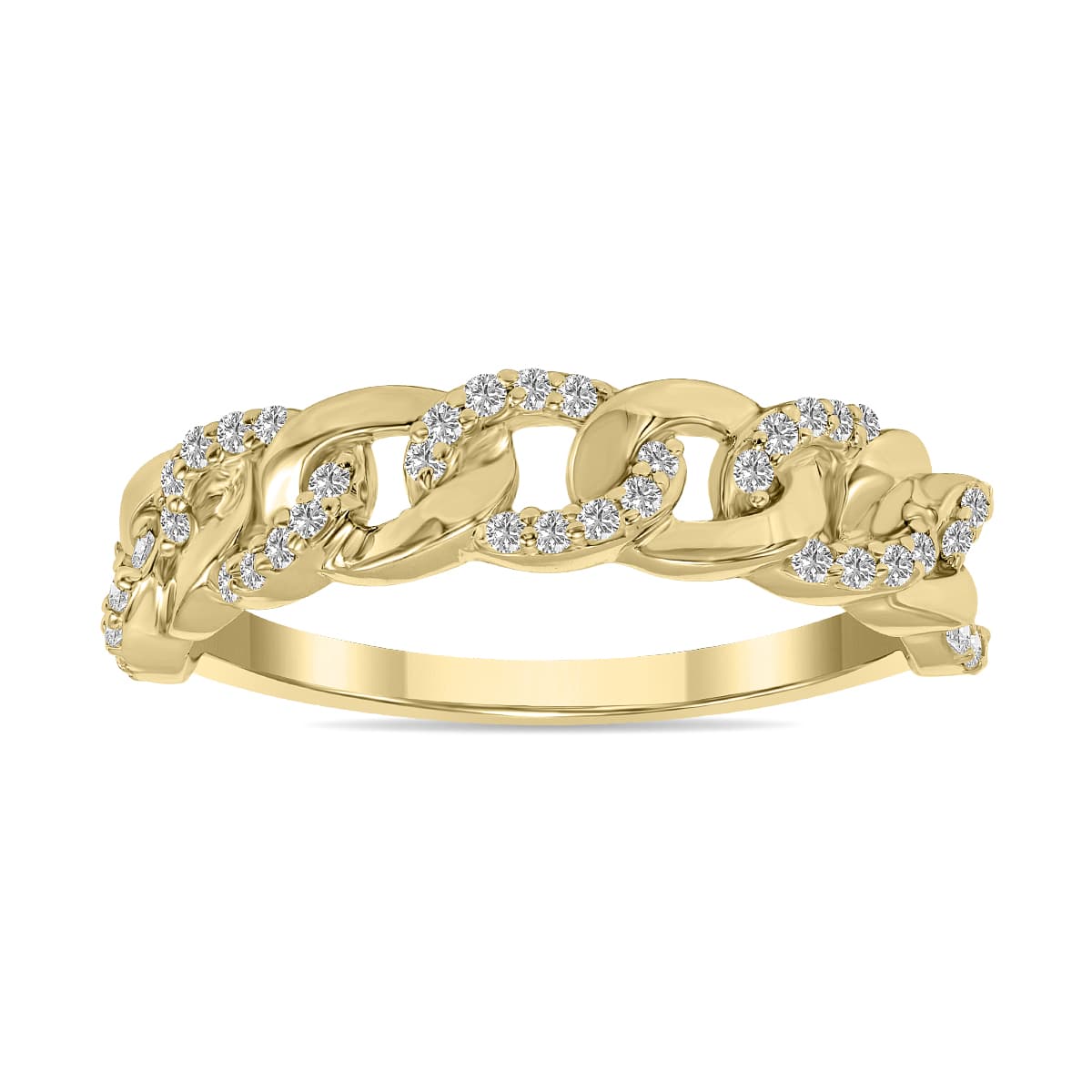 1/3 CTW Chain Style Lab Grown Diamond Band in 10K Yellow Gold (F-G Color, VS1- VS2 Clarity)