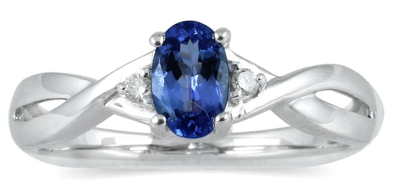 Sapphire and Diamond Ring in 10K White Gold