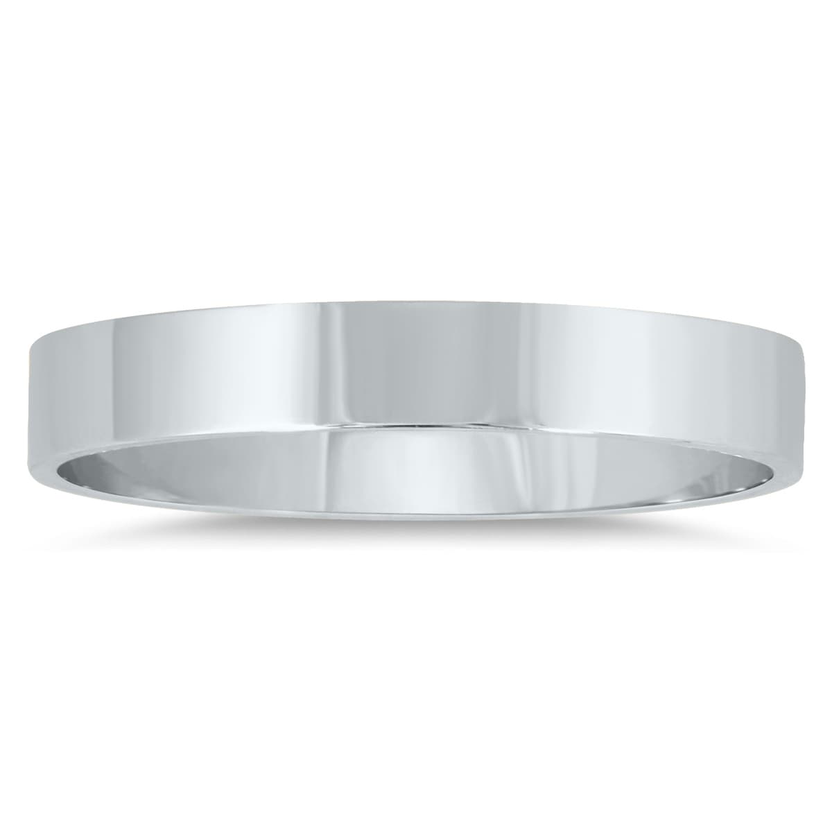 3mm Flat Comfort Fit Wedding Band in 10k White Gold