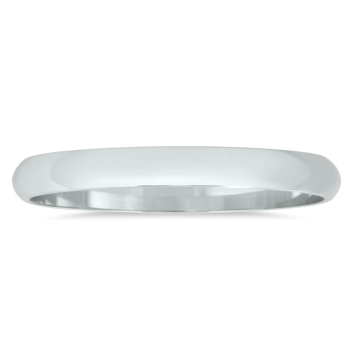 2mm Domed Wedding Band in 14K White Gold