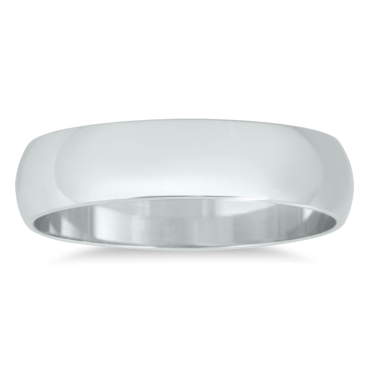 4mm Domed Wedding Band in 14K White Gold