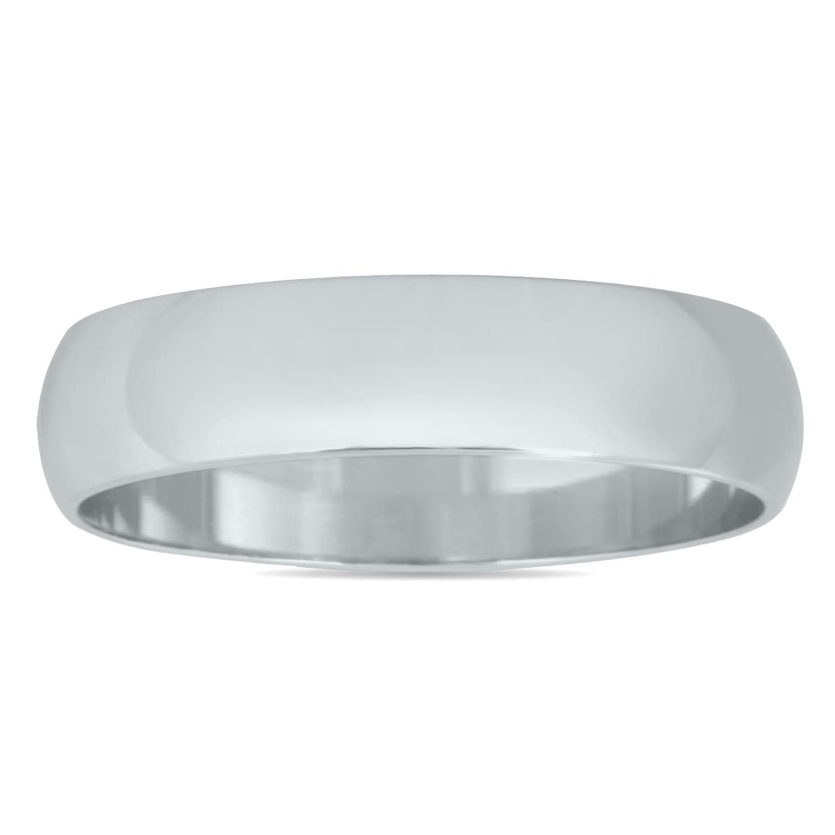 4mm Domed Wedding Band in 10K White Gold