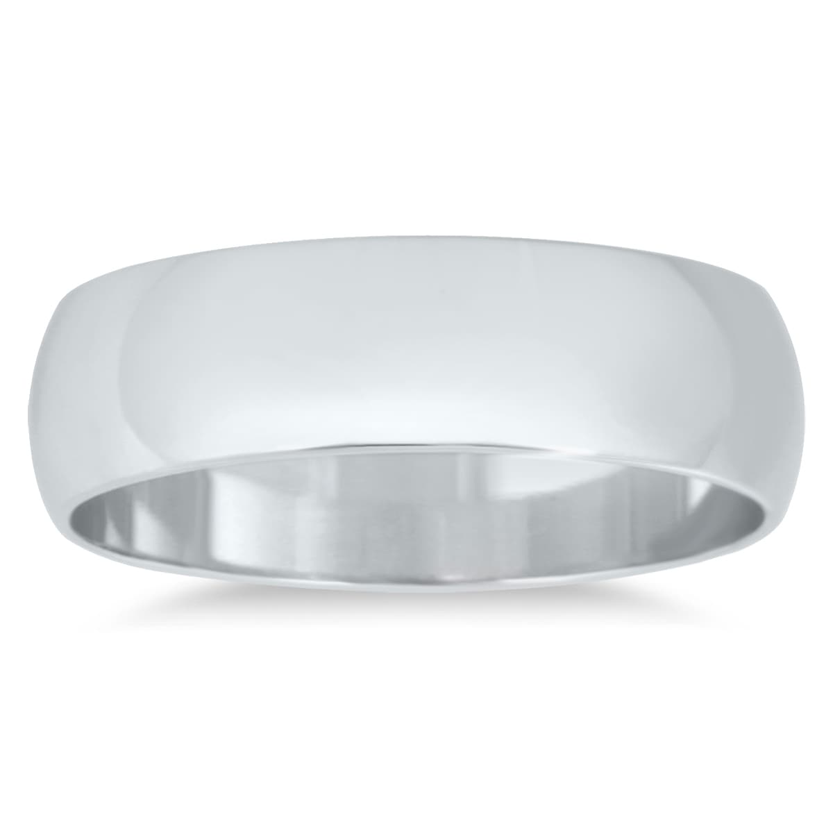 5mm Domed Wedding Band in 10K White Gold