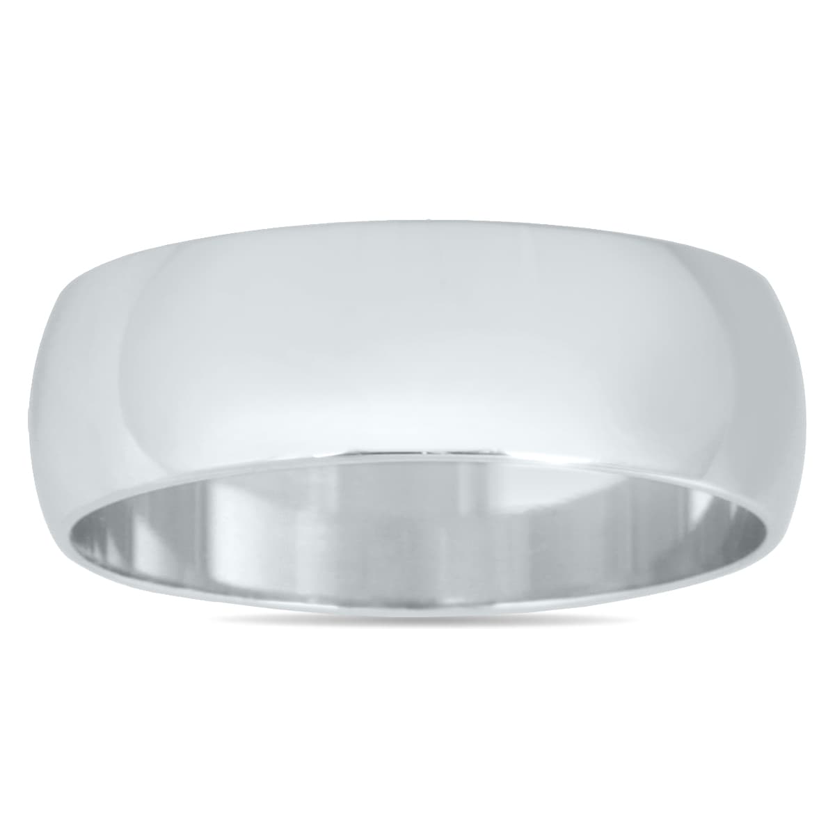 6mm Domed Wedding Band in 10K White Gold