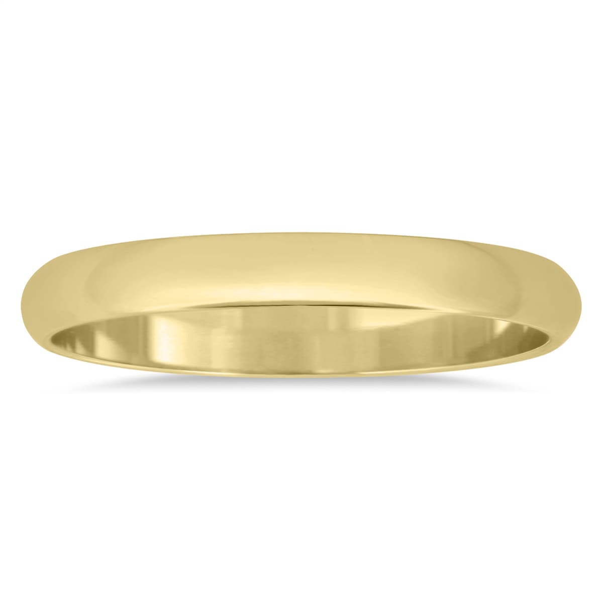 2mm Domed Comfort Fit Wedding Band in 10K Yellow Gold