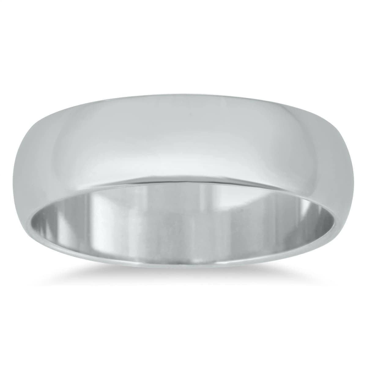 5mm Domed Comfort Fit Wedding Band in 14K White Gold