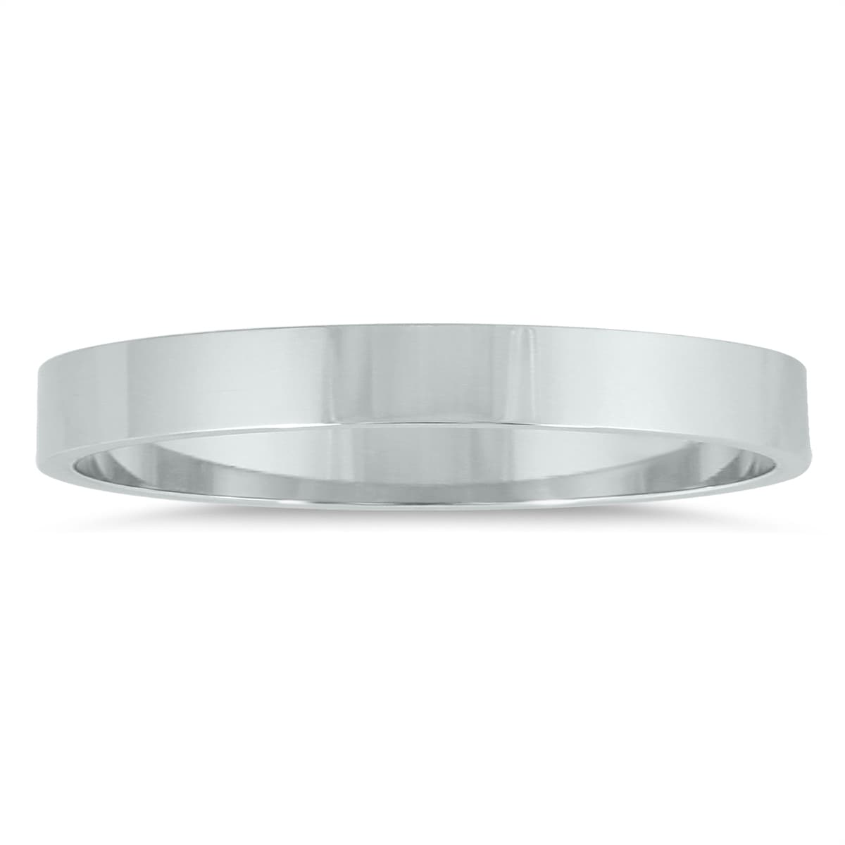 2mm Flat Wedding Band in 14K White Gold