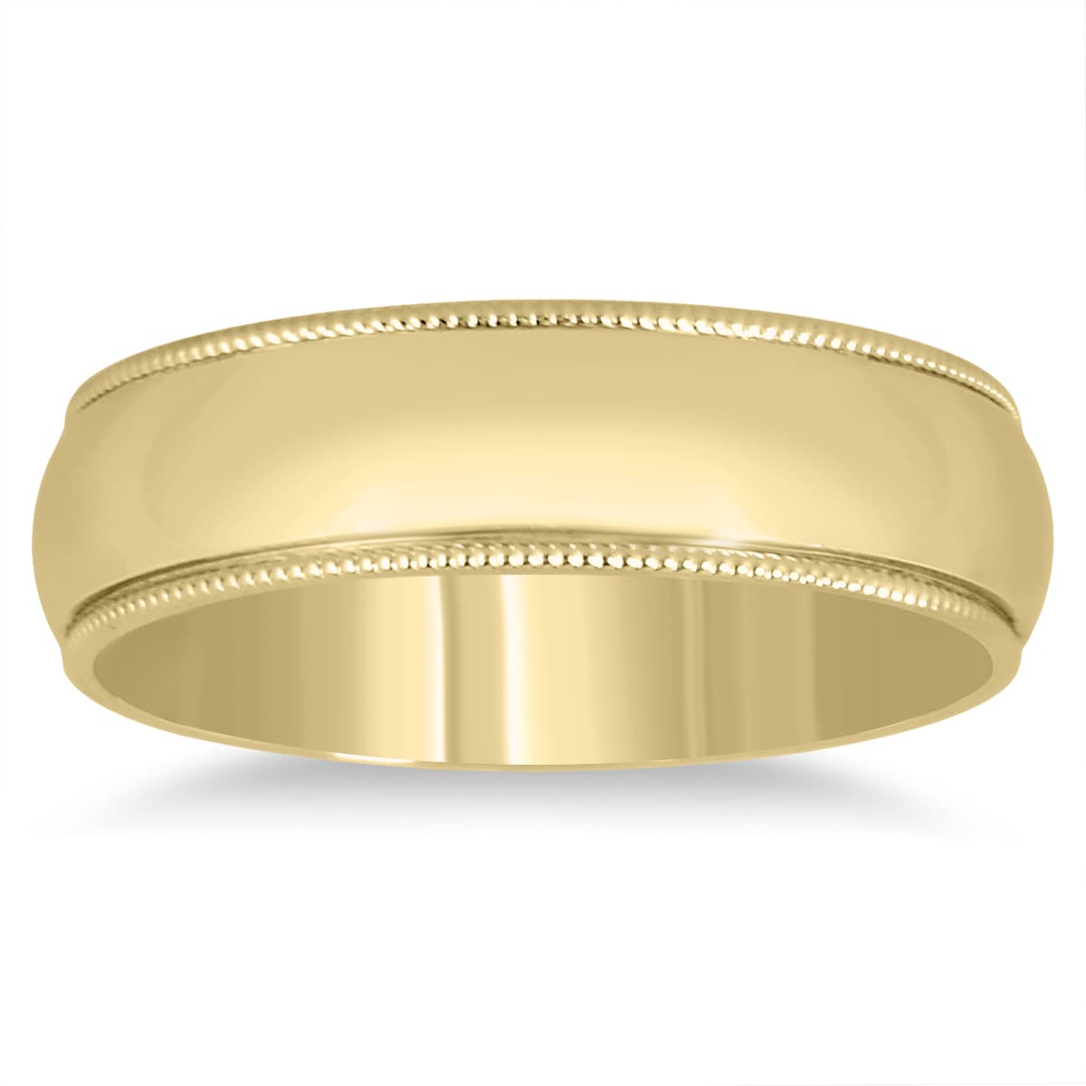 5mm Milgrain Edge Comfort Fit Wedding Band in 14K Yellow Gold