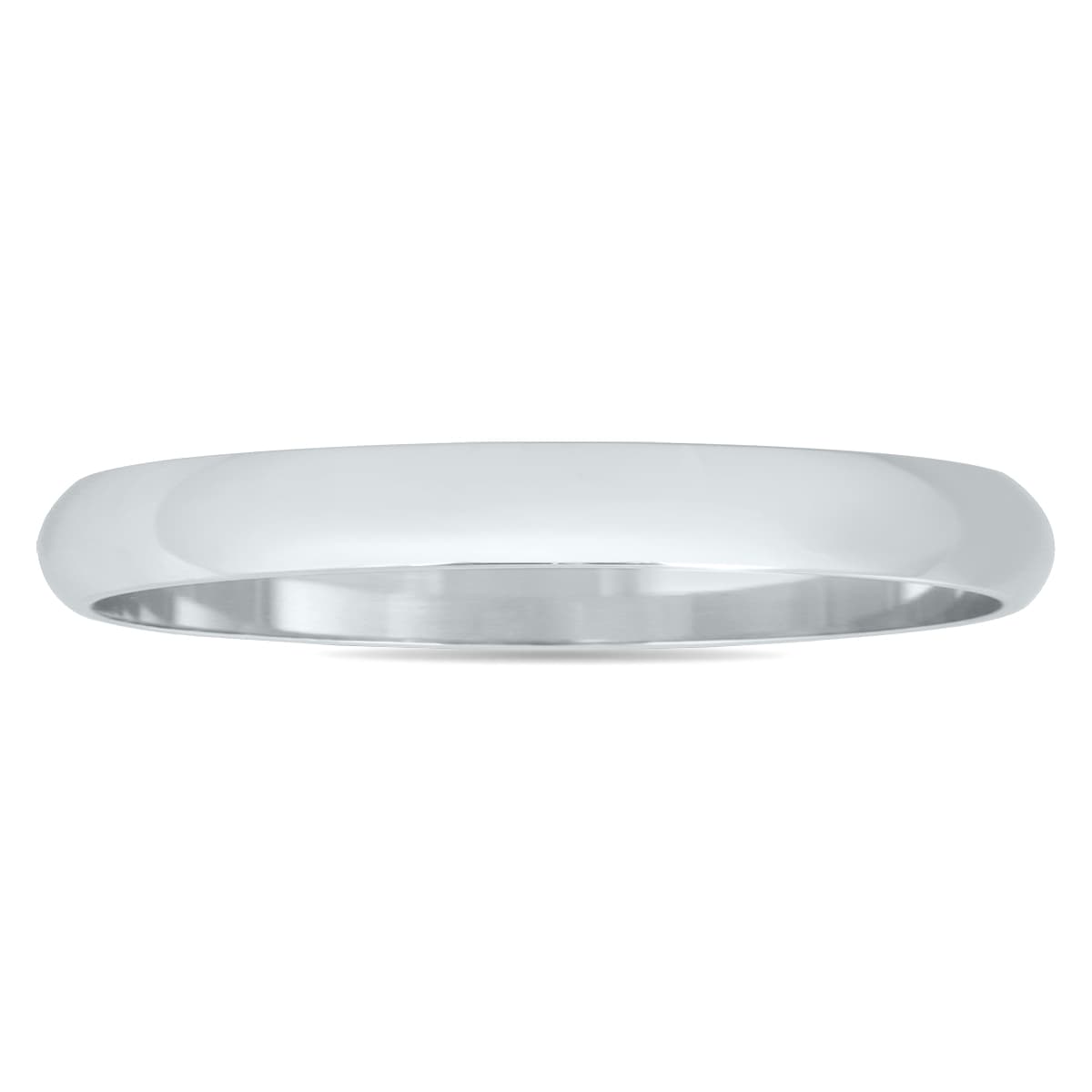 2mm Domed Wedding Band in 10K White Gold