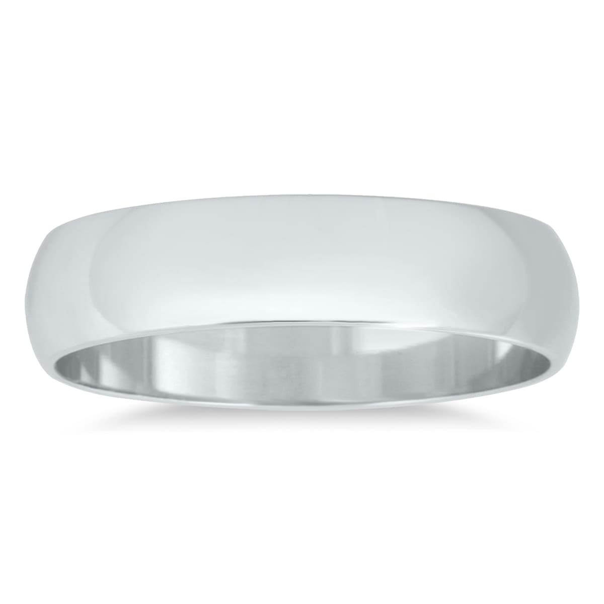 4mm Domed Comfort Fit Wedding Band in 10K White Gold