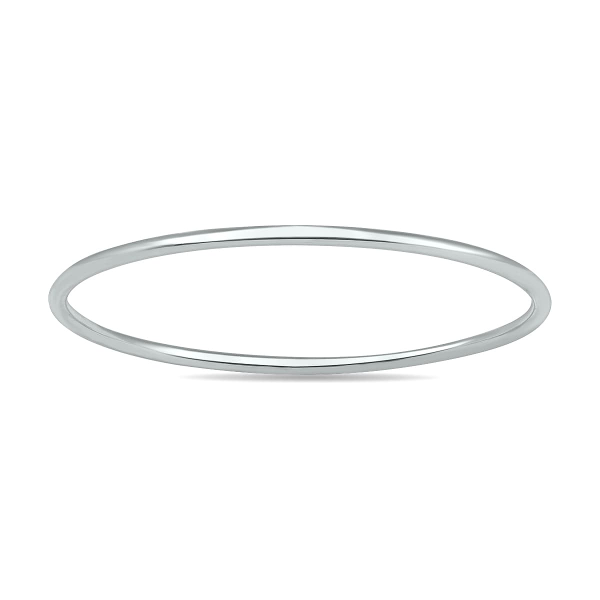 Skinny and Ultra Thin Domed Stackable 14K White Gold Band (.75 mm)