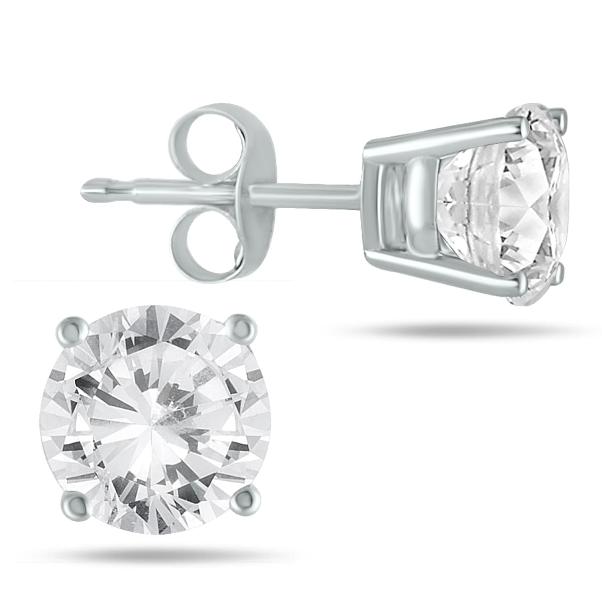1/2 Carat TW Round Diamond Solitaire Earrings in 14K White Gold